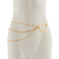 Thumbnail for Elegant Layered Hollow Heart Charm Waist Chain - ArtGalleryZen