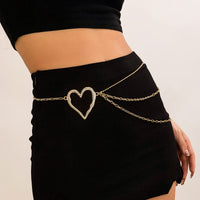 Thumbnail for Elegant Layered Hollow Heart Charm Waist Chain