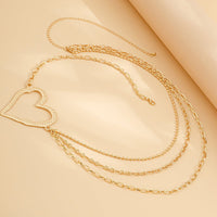 Thumbnail for Elegant Layered Hollow Heart Charm Waist Chain