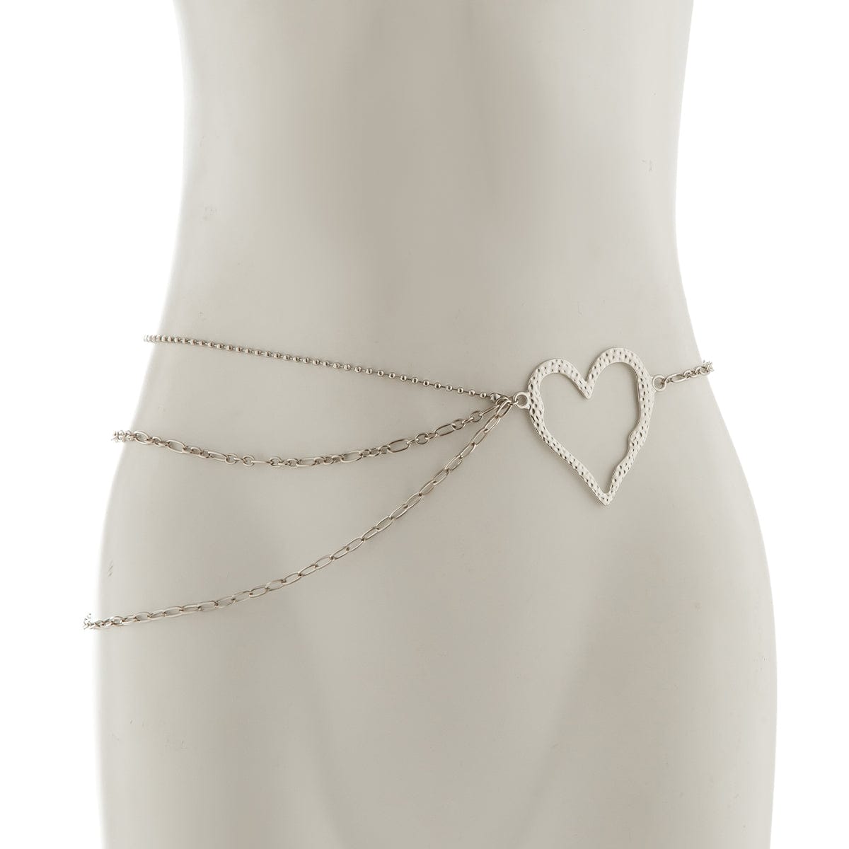 Elegant Layered Hollow Heart Charm Waist Chain