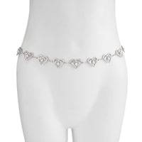 Thumbnail for Elegant Layered Hollow Heart Pearl Waist Chain - ArtGalleryZen