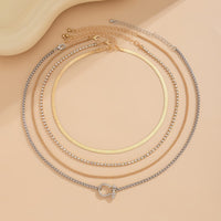 Thumbnail for Elegant Layered Horseshoe Charm Snake Box Chain Necklace Set - ArtGalleryZen