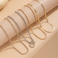 Thumbnail for Elegant Layered Horseshoe Charm Snake Box Chain Necklace Set