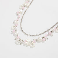 Thumbnail for Elegant Layered Pearl Heart Glass Bead Trouser Chain - ArtGalleryZen