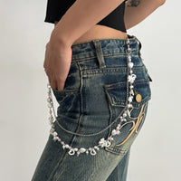 Thumbnail for Elegant Layered Pearl Heart Glass Bead Trouser Chain - ArtGalleryZen