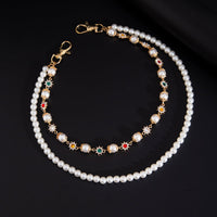 Thumbnail for Elegant Layered Rhinestone Flower Pearl Trouser Chain - ArtGalleryZen