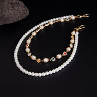 Thumbnail for Elegant Layered Rhinestone Flower Pearl Trouser Chain - ArtGalleryZen