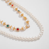 Thumbnail for Elegant Layered Rhinestone Flower Pearl Trouser Chain - ArtGalleryZen