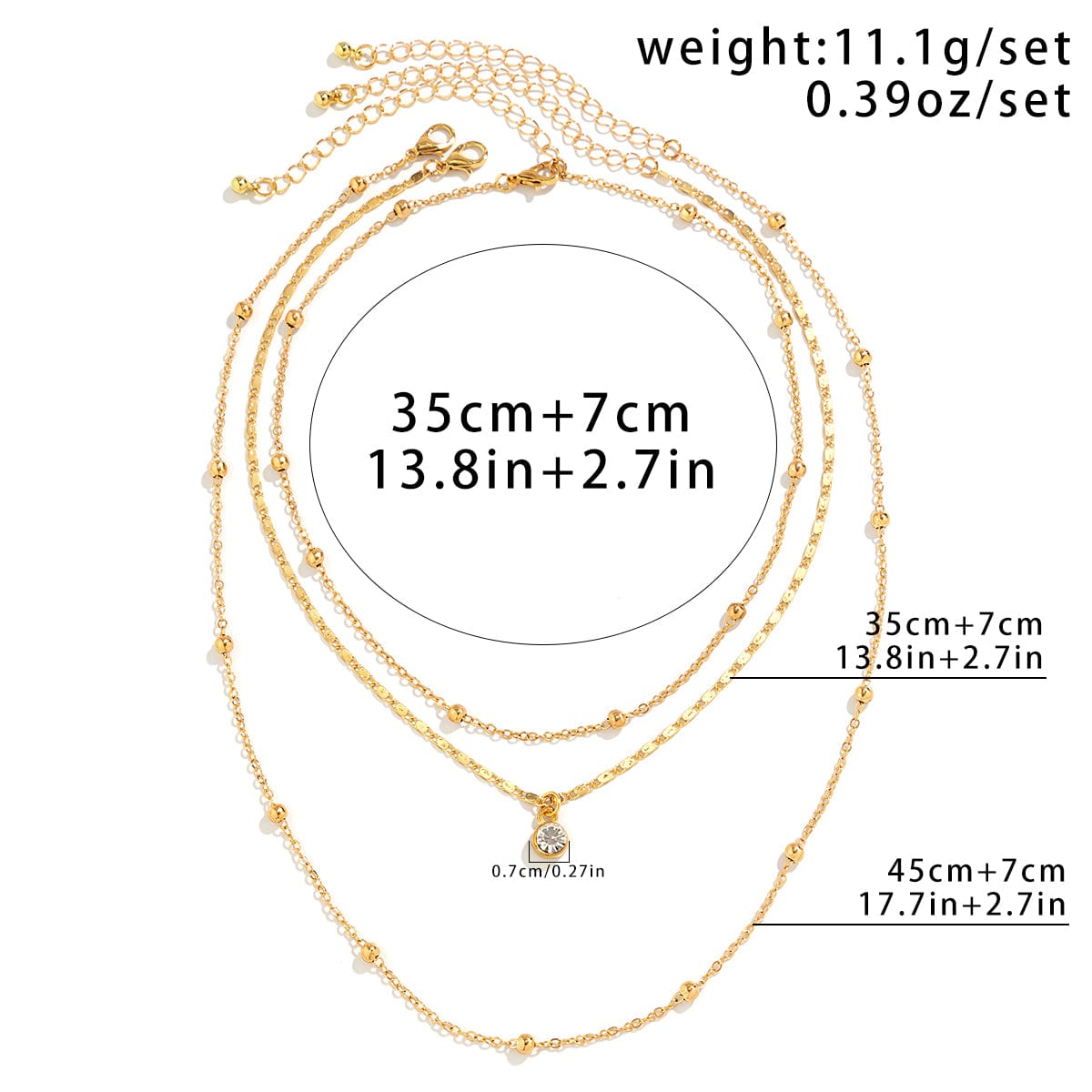 Minimalist Layered Rhinestone Body Chain Necklace – ArtGalleryZen