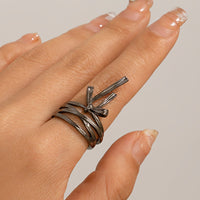 Thumbnail for Elegant Layered Ribbon Bowknot Open Ring