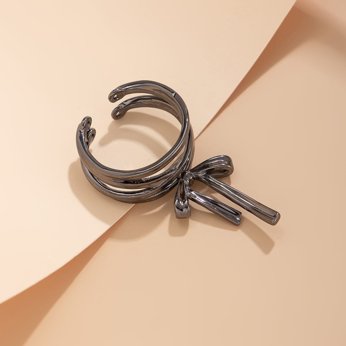 Elegant Layered Ribbon Bowknot Open Ring