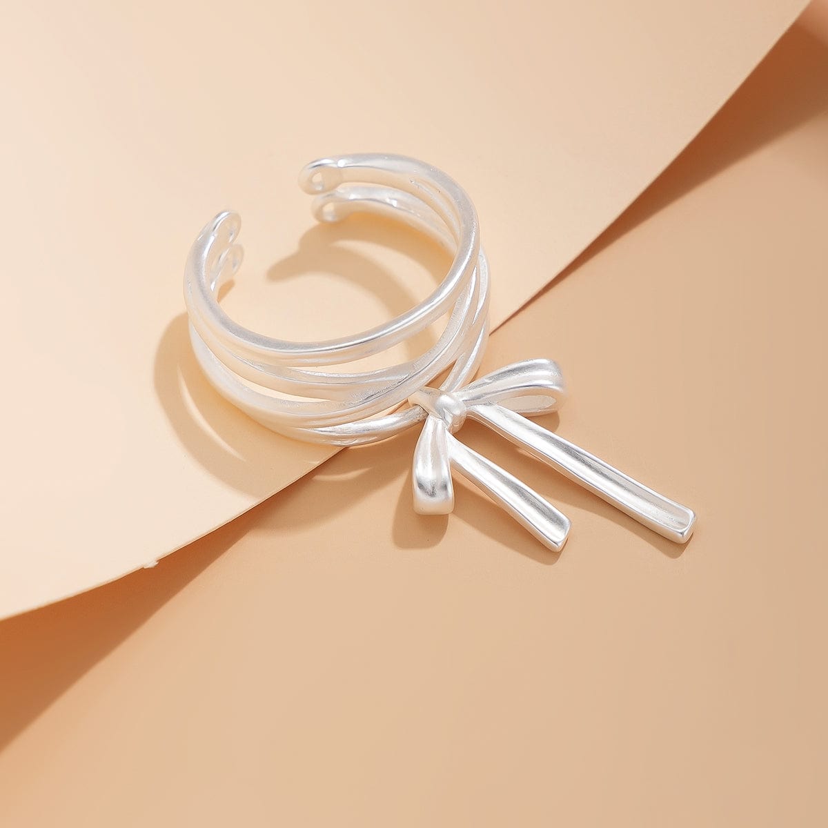 Elegant Layered Ribbon Bowknot Open Ring