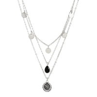 Thumbnail for Elegant Layered Round Disk Tassel Waterdrop Pendant Chain Necklace Set - ArtGalleryZen