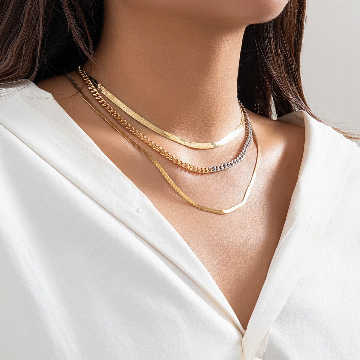 Elegant Layered Snake Chain Necklace Set - ArtGalleryZen