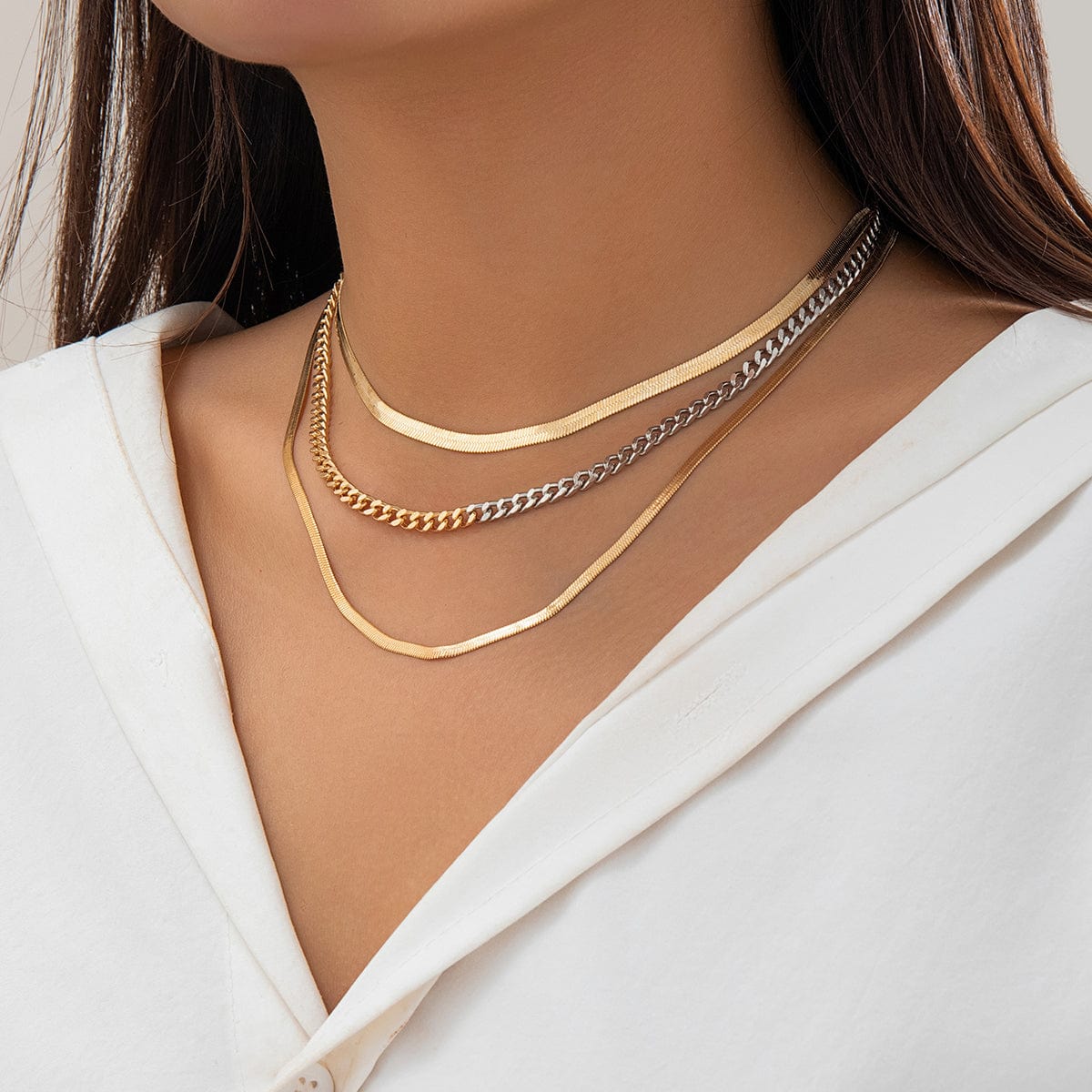 Elegant Layered Snake Chain Necklace Set - ArtGalleryZen