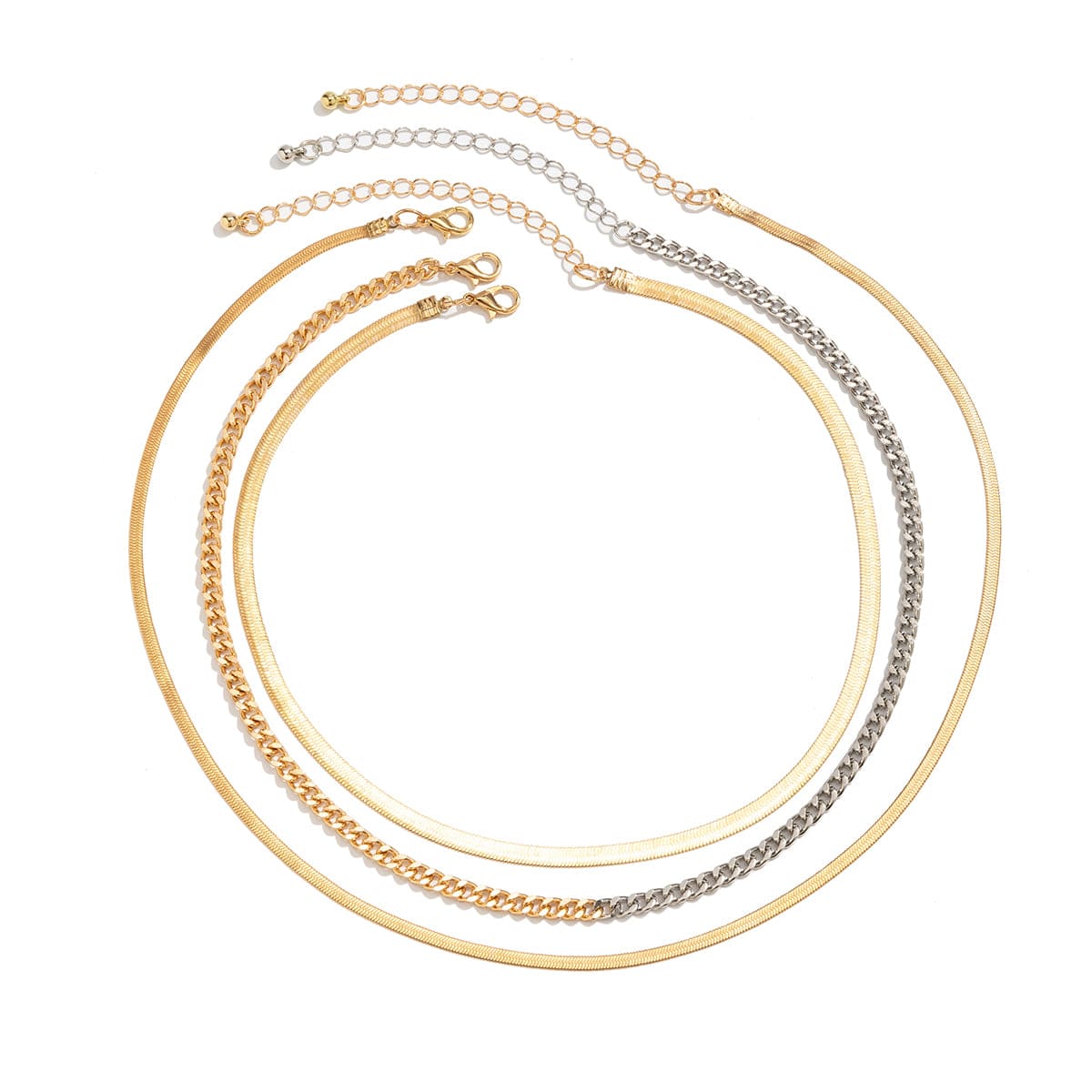 Elegant Layered Snake Chain Necklace Set - ArtGalleryZen