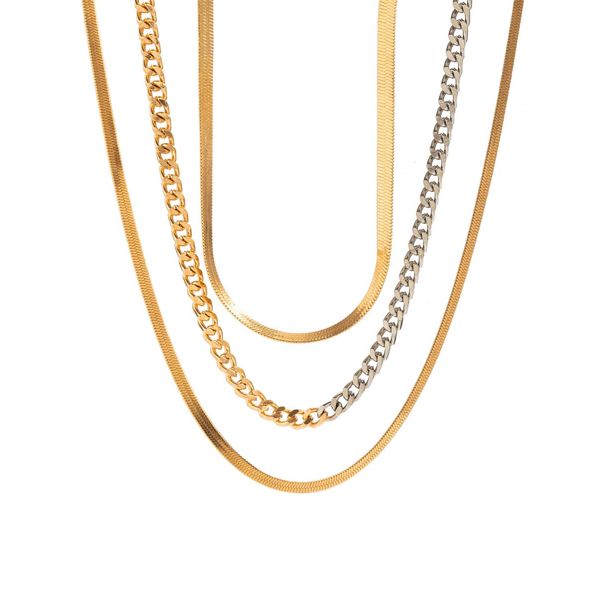 Elegant Layered Snake Chain Necklace Set - ArtGalleryZen