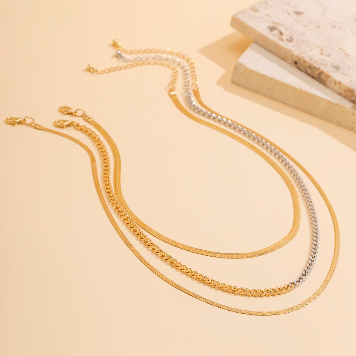 Elegant Layered Snake Chain Necklace Set - ArtGalleryZen