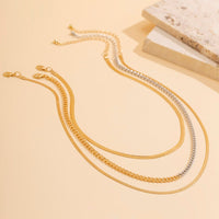 Thumbnail for Elegant Layered Snake Chain Necklace Set - ArtGalleryZen