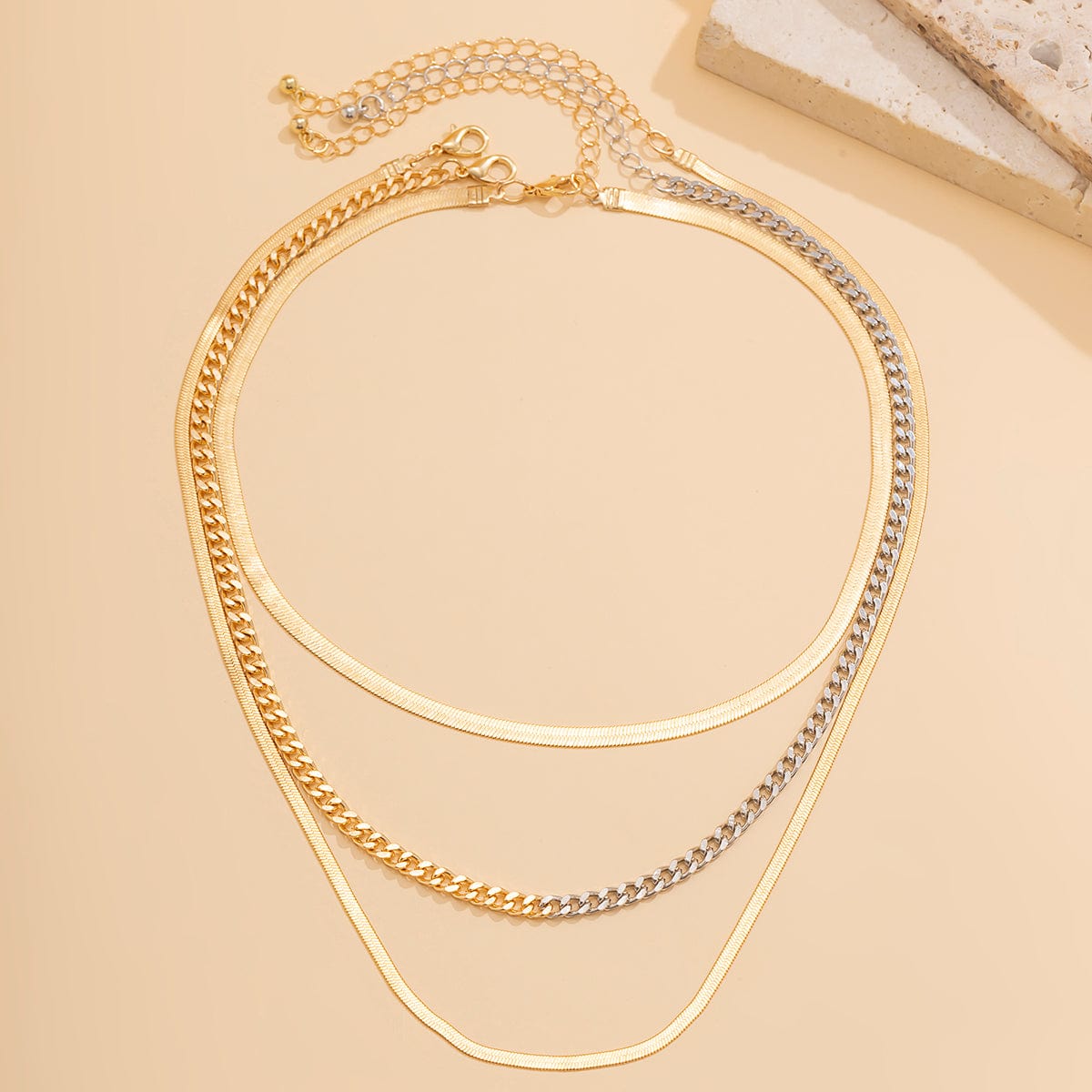 Elegant Layered Snake Chain Necklace Set - ArtGalleryZen