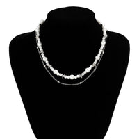 Thumbnail for Elegant Layered Star Pearl Chain Beaded Necklace Set - ArtGalleryZen