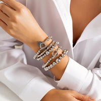 Thumbnail for Elegant Layered Toggle Clasp Round Disk Charm Ball Chain Bracelet Set