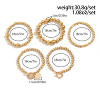 Thumbnail for Elegant Layered Toggle Clasp Round Disk Charm Ball Chain Bracelet Set