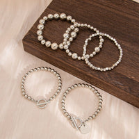 Thumbnail for Elegant Layered Toggle Clasp Round Disk Charm Ball Chain Bracelet Set