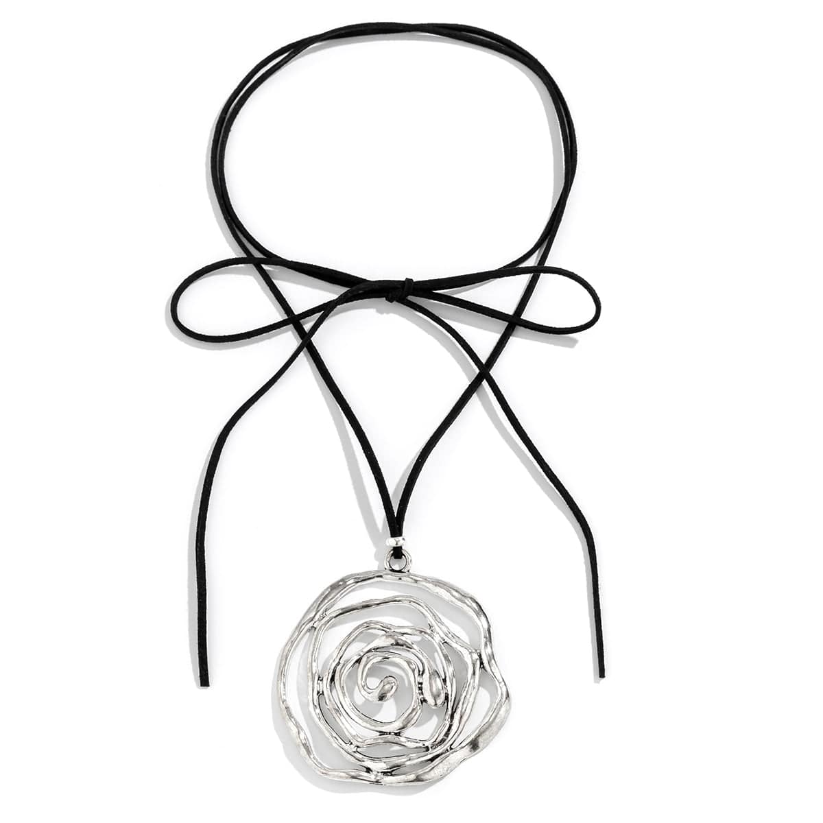 Elegant Layered Velvet Rose Pendant Choker Necklace - ArtGalleryZen