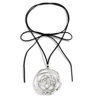 Thumbnail for Elegant Layered Velvet Rose Pendant Choker Necklace - ArtGalleryZen