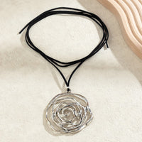 Thumbnail for Elegant Layered Velvet Rose Pendant Choker Necklace - ArtGalleryZen