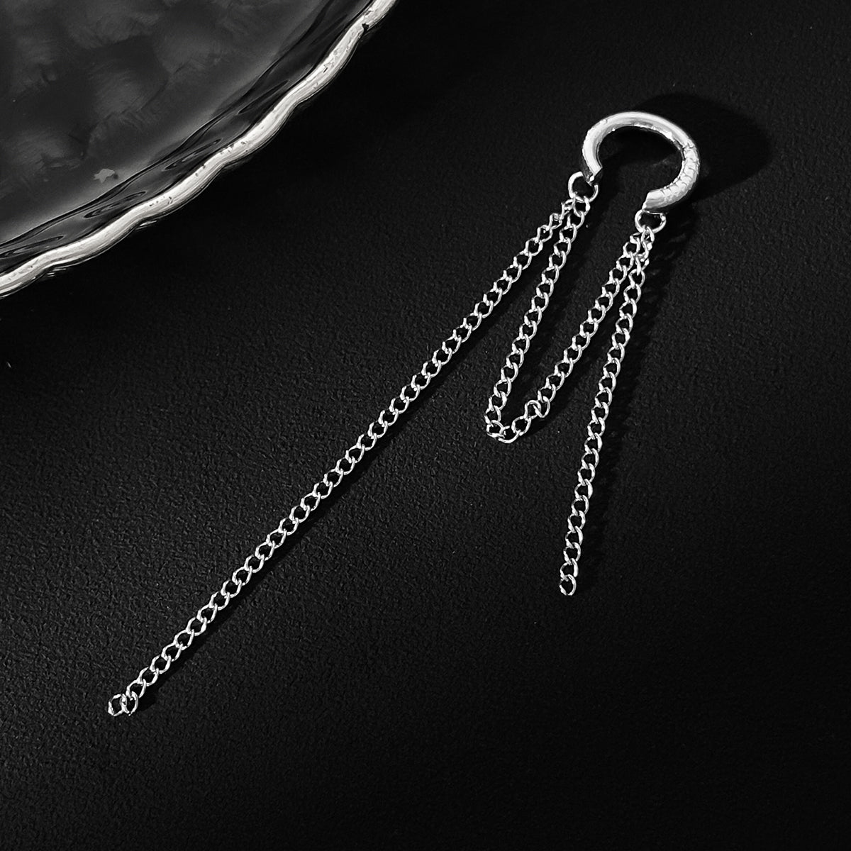 Elegant Long Chain Tassel Ear Cuff Earring - ArtGalleryZen