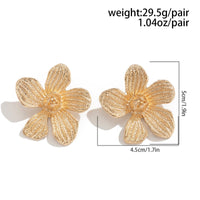 Thumbnail for Elegant Metallic Textured Flower Earrings