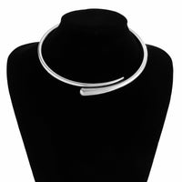Thumbnail for Elegant Minimalist Gold Silver Tone Open Collar Necklace - ArtGalleryZen