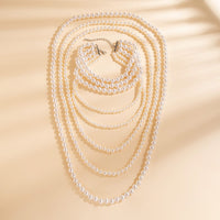 Thumbnail for Elegant Multi-Layered Long Pearl Chain Necklace Set - ArtGalleryZen