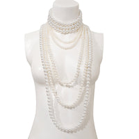 Thumbnail for Elegant Multi-Layered Long Pearl Chain Necklace Set - ArtGalleryZen