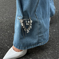 Thumbnail for Elegant Pearl Heart Tassel Trouser Pin - ArtGalleryZen