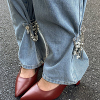 Thumbnail for Elegant Pearl Heart Tassel Trouser Pin - ArtGalleryZen