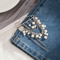 Thumbnail for Elegant Pearl Heart Tassel Trouser Pin - ArtGalleryZen