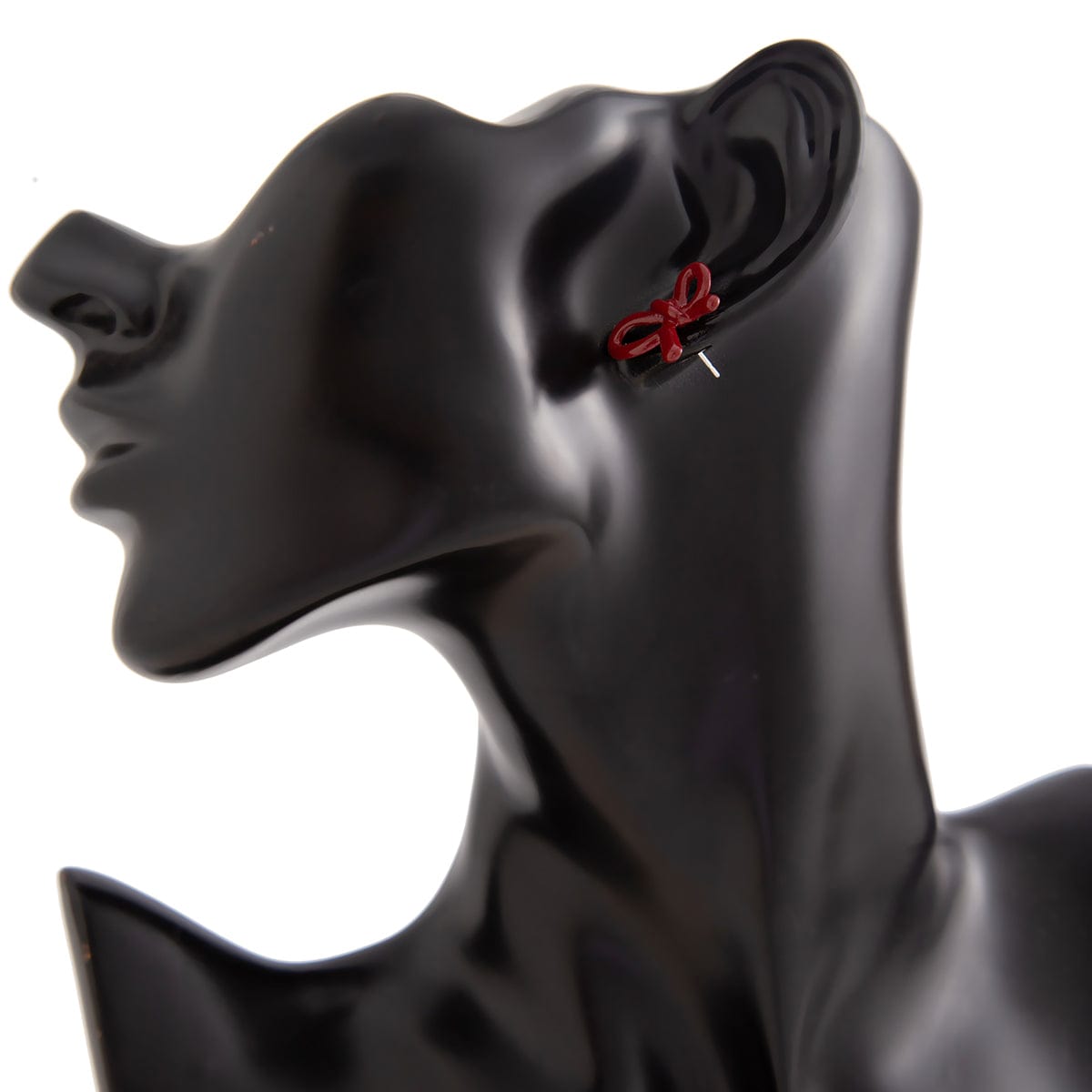 Elegant Red Enamel Bowknot Earrings - ArtGalleryZen