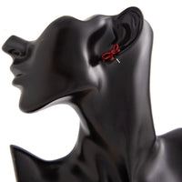 Thumbnail for Elegant Red Enamel Bowknot Earrings - ArtGalleryZen
