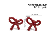 Thumbnail for Elegant Red Enamel Bowknot Earrings - ArtGalleryZen
