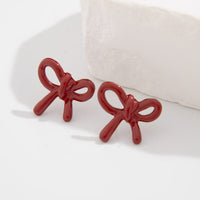 Thumbnail for Elegant Red Enamel Bowknot Earrings