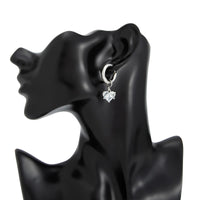 Thumbnail for Elegant Rhinestone Heart Pearl Dangle Huggie Hoop Earrings - ArtGalleryZen
