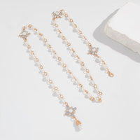 Thumbnail for Elegant Rhinestone Inlaid Pearl Long Chain Y Necklace