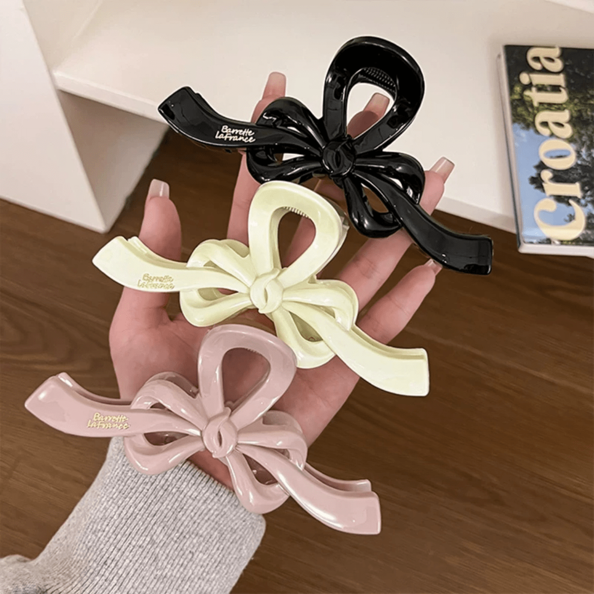 Elegant Ribbon Bowknot Hair Claw Clip - ArtGalleryZen