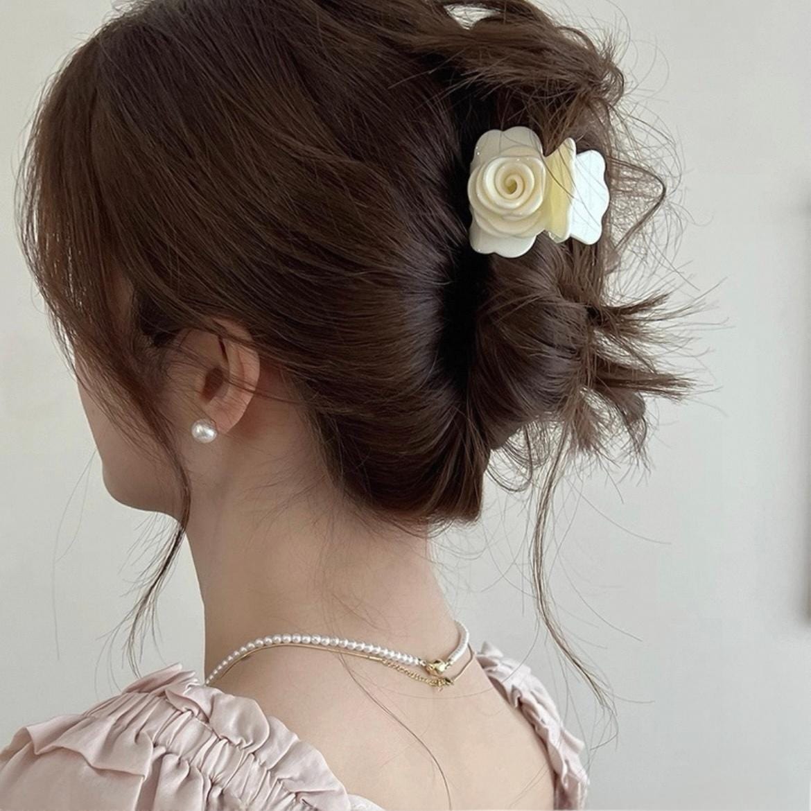 Elegant Rose Flower Hair Claw - ArtGalleryZen