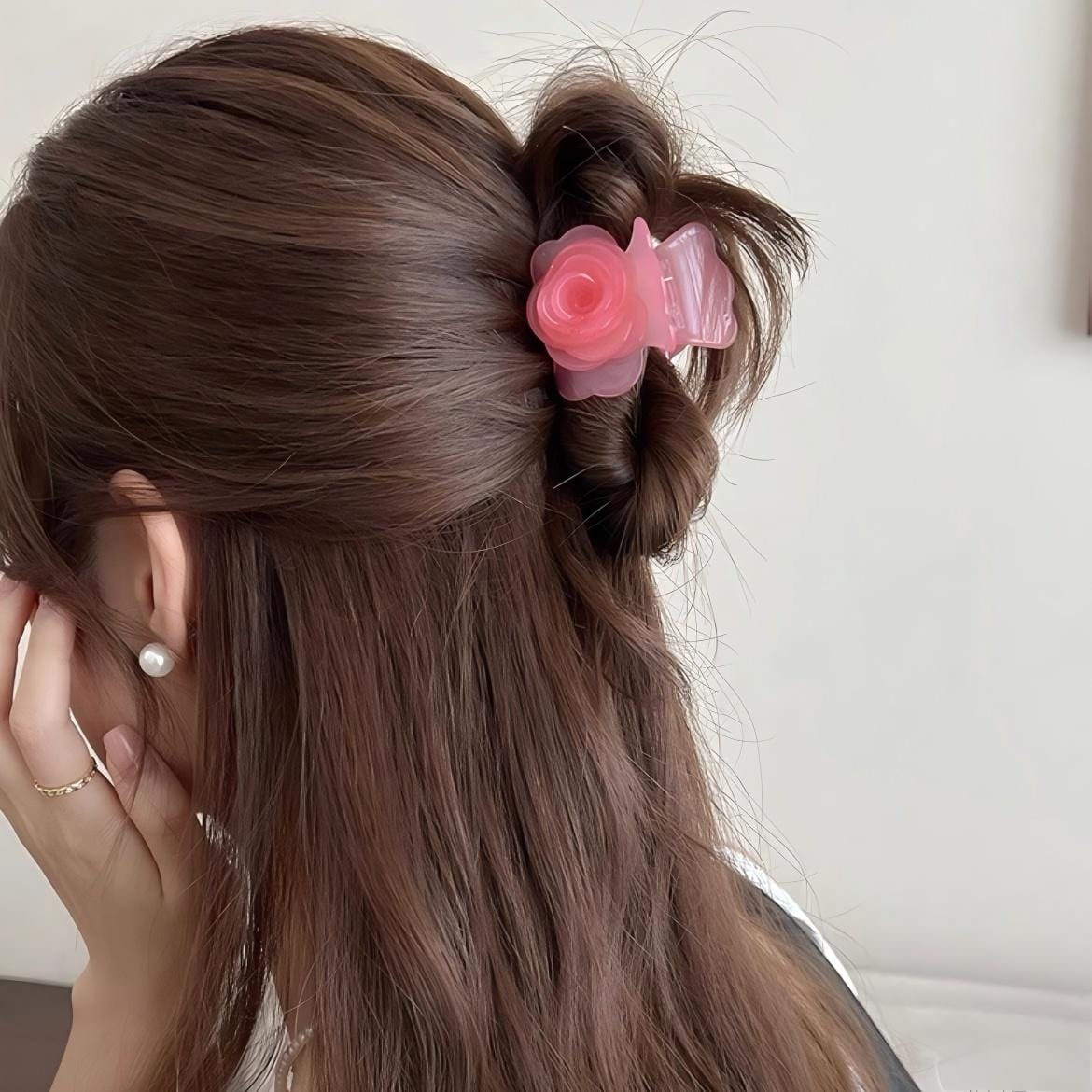 Elegant Rose Flower Hair Claw - ArtGalleryZen