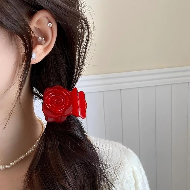 Elegant Rose Flower Hair Claw - ArtGalleryZen
