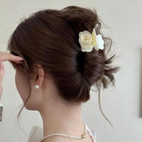 Thumbnail for Elegant Rose Flower Hair Claw - ArtGalleryZen